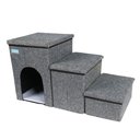 Ver imagem 1 de Escada Pets Cachorro Gato 3 em 1 Dobrável com Bau Casinha