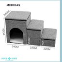 Ver imagem 2 de Escada Pets Cachorro Gato 3 em 1 Dobrável com Bau Casinha