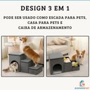 Ver imagem 3 de Escada Pets Cachorro Gato 3 em 1 Dobrável com Bau Casinha