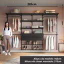 Ver imagem 5 de Closet Aberto Modulado para Casal 285cm Eminence Preto