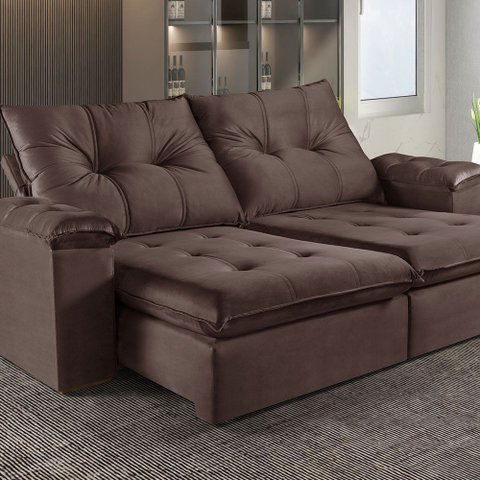 Sofá Retrátil e Reclinável 3 Lugares M-194 2,30m Molas Ensacadas Pillow Top Estofados Martins