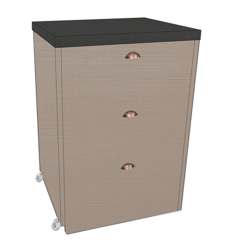 Mesa Multiuso Projeto Camarim Madeirado com Assento Estofado Ébano /hunter
