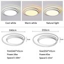 Ver imagem 6 de Plafon Kagu lustre moderno redondo de led, para sala de estar, quarto, cozinha, estudo, sala, teto p