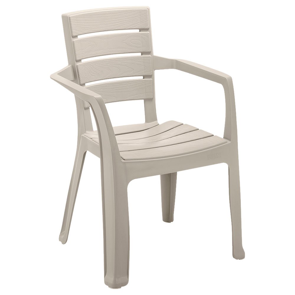 Conjunto 04 Cadeiras Plástica com Braços Baru - Bege - 2