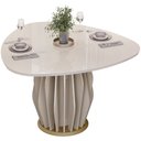 Ver imagem 6 de Mesa de Jantar 6 Lugares Orgânica Tampo com Vidro 136cm Merisi D05 Off White - Lyam Decor