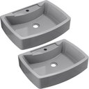 Ver imagem 1 de Kit 02 Cubas de Apoio Retangular Para Banheiro Lavabo C01 RT50 Cinza - Lyam Decor