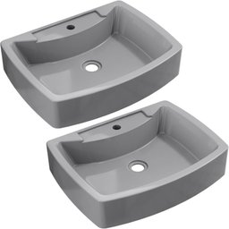 Kit 02 Cubas de Apoio Retangular Para Banheiro Lavabo C01 RT50 Cinza - Lyam Decor - 1