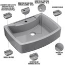 Ver imagem 4 de Kit 02 Cubas de Apoio Retangular Para Banheiro Lavabo C01 RT50 Cinza - Lyam Decor