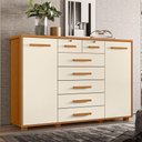 Ver imagem 2 de Cômoda Sapateira Grande 7 Gavetas 2 Portas Mdp Mdf Santana Cinamomo Off White