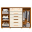 Ver imagem 3 de Cômoda Sapateira Grande 7 Gavetas 2 Portas Mdp Mdf Santana Cinamomo Off White