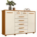 Ver imagem 4 de Cômoda Sapateira Grande 7 Gavetas 2 Portas Mdp Mdf Santana Cinamomo Off White