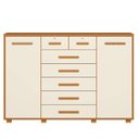 Ver imagem 1 de Cômoda Sapateira Grande 7 Gavetas 2 Portas Mdp Mdf Santana Cinamomo Off White