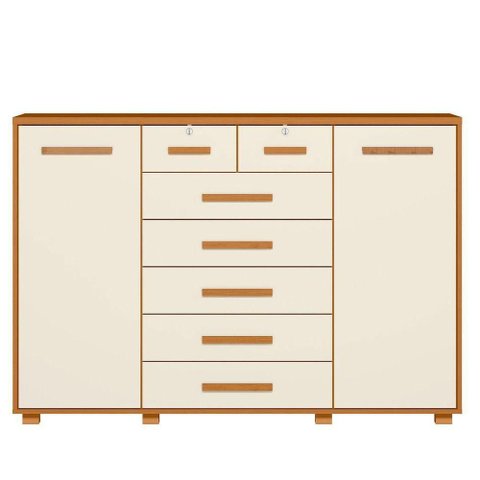 Cômoda Sapateira Grande 7 Gavetas 2 Portas Mdp Mdf Santana Cinamomo Off White
