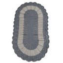 Ver imagem 1 de Tapete Crochê Oval Sala Quarto Cozinha Branco Azul 60x40