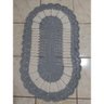 Tapete Crochê Oval Sala Quarto Cozinha Branco Azul 60x40 - 2