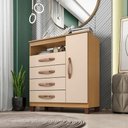 Ver imagem 4 de Cômoda Sapateira Cannes com Armário Multiuso Versatile 2 Portas com Chave Carvalho Americano Off