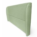 Ver imagem 7 de Cabeceira Cama Casal King Size Livia 195cm Orgânica Curva Bouclê Verde - Montanari's Decor