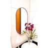 Espelho Decorativo Adnet Oval Orgânico 50x80 Cm + Pendurador:caramelo - 1