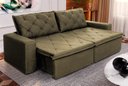 Ver imagem 1 de Sofá Cama Retrátil Reclinável 2,30m Bangkok Suede Velut Tabaco Molas no Assento - King House
