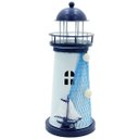 Ver imagem 1 de Farol Marítimo Artesanal Metal Enfeite Náutico com Leds 18cm Navio