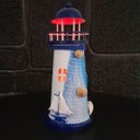 Ver imagem 2 de Farol Marítimo Artesanal Metal Enfeite Náutico com Leds 18cm Navio