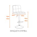 Ver imagem 5 de Kit com 2 Banquetas Istambul Assento em Couro Ecológico e Base Cromada Fratini