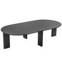 Ver imagem 1 de Mesa de Centro Orgânica Chanfrada Artesano 120 Cm (largura) em Mdp Nero (preto) Pés Madeira Maciç