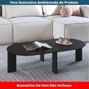 Ver imagem 3 de Mesa de Centro Orgânica Chanfrada Artesano 120 Cm (largura) em Mdp Nero (preto) Pés Madeira Maciç