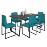 Conjunto Quatro Cadeiras Sala Jantar Barcelona Base Preta:azul Turquesa - 3
