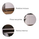 Ver imagem 4 de Rack para TV até 50 Polegadas 136cm 2 Portas 4 Nichos Yara