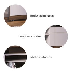 Rack para TV até 50 Polegadas 136cm 2 Portas 4 Nichos Yara - 4
