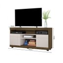 Ver imagem 3 de Rack para TV até 50 Polegadas 136cm 2 Portas 4 Nichos Yara Marrom