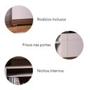 Ver imagem 4 de Rack para TV até 50 Polegadas 136cm 2 Portas 4 Nichos Yara Marrom