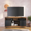 Ver imagem 1 de Rack para TV até 50 Polegadas 136cm 2 Portas 4 Nichos Yara Marrom
