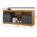 Ver imagem 3 de Rack para TV até 50 Polegadas 136cm 2 Portas 4 Nichos Yara Marrom