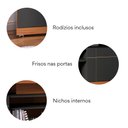 Ver imagem 4 de Rack para TV até 50 Polegadas 136cm 2 Portas 4 Nichos Yara Marrom