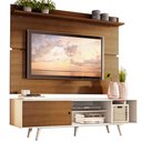 Ver imagem 2 de Rack Madesa Dubai e Painel para Tv até 65 Polegadas com Pés - Branco/rustic 9b6e