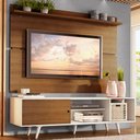 Ver imagem 1 de Rack Madesa Dubai e Painel para Tv até 65 Polegadas com Pés - Branco/rustic 9b6e
