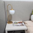 Ver imagem 3 de Abajur Luminária Mesa Jabuticaba Curvado Dourado Globo Vidro:dourado