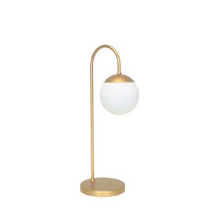 Abajur Luminária Mesa Jabuticaba Curvado Dourado Globo Vidro:dourado