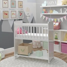Mini Berço Compacto Portátil para Bebê com Rodízio Colchão Suporte para Mosquiteiro e Prateleira Bra - 3