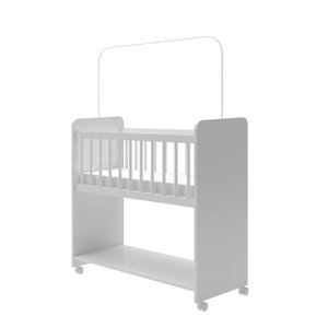 Mini Berço Compacto Portátil para Bebê com Rodízio Colchão Suporte para Mosquiteiro e Prateleira Bra