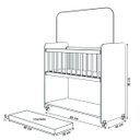 Ver imagem 5 de Mini Berço Compacto Portátil para Bebê com Rodízio Colchão Suporte para Mosquiteiro e Prateleira Bra