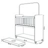Mini Berço Compacto Portátil para Bebê com Rodízio Colchão Suporte para Mosquiteiro e Prateleira Bra - 5