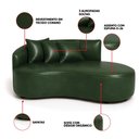 Ver imagem 4 de Sofá 3 Lugares Orgânico 180 Cm Morgan Sintético Pu Verde D03 - D'rossi