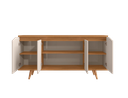 Ver imagem 2 de Aparador Buffet Grace com 4 Portas e Pés de Madeira Maciça - 5 Cores:offwhite-cedro