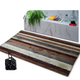 Tapete Sala 2,00x4,00m Gigante Pelo Macio Capucino Listrado - 1 Tapete Sala 2,00x4,00m Gigante Pelo Macio Capucino Listrado - 1