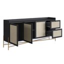 Ver imagem 2 de Balcão Buffet 3 Portas Oslo Artesano 183 Cm (largura) Mdp Nero Palha Sintética Bege Pé Metal
