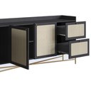 Ver imagem 4 de Balcão Buffet 3 Portas Oslo Artesano 183 Cm (largura) Mdp Nero Palha Sintética Bege Pé Metal