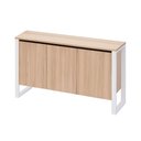 Ver imagem 3 de Aparador Balcão F5 Office 3 Portas sem Gavetas MDP 136cm Macadâmia com Branco